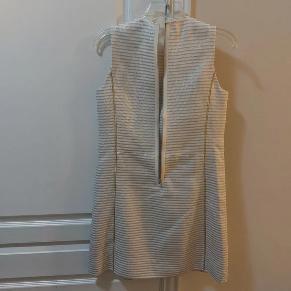 PUNCH A line Gold and Cream Over The Knee length Dress Size 4 - Picture 4 of 12